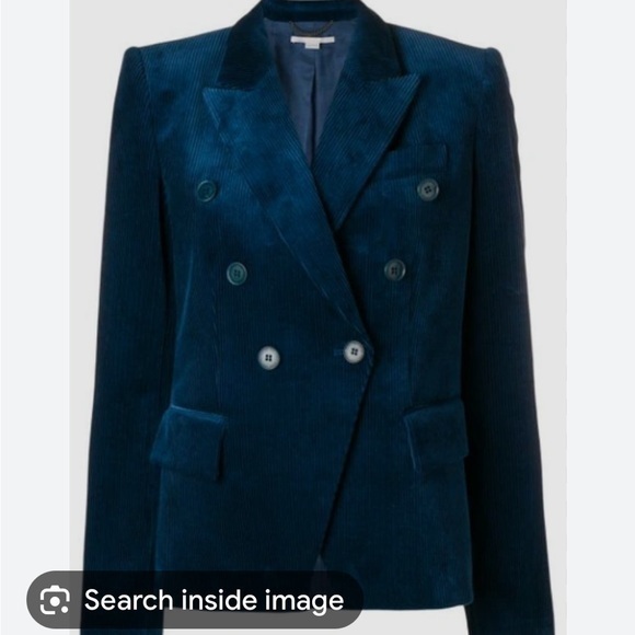Stella McCartney Jackets & Blazers - Stella Mccartney Double-breasted Cotton-corduroy Blazer Blue 38/ size US small